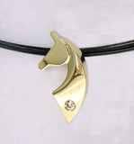 The Classic© Single Pendant in 14k Rose, White, or Yellow Gold with Diamond