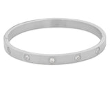 Stainless Steel Bracelet With Circle Set CZ's