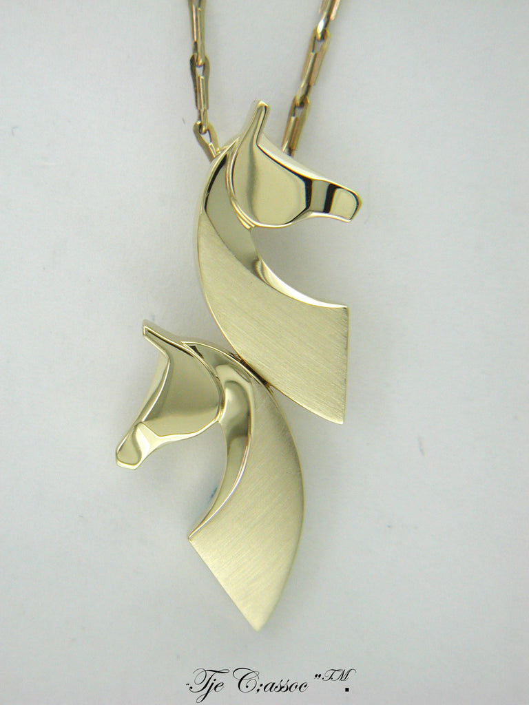 The Classic© Double Pendant 14K