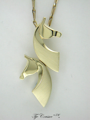 The Classic© Double Pendant 14K
