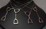 The "Annmarie" Lariat In Sterling Silver with 14kt Rose Gold Plated Stirrups.