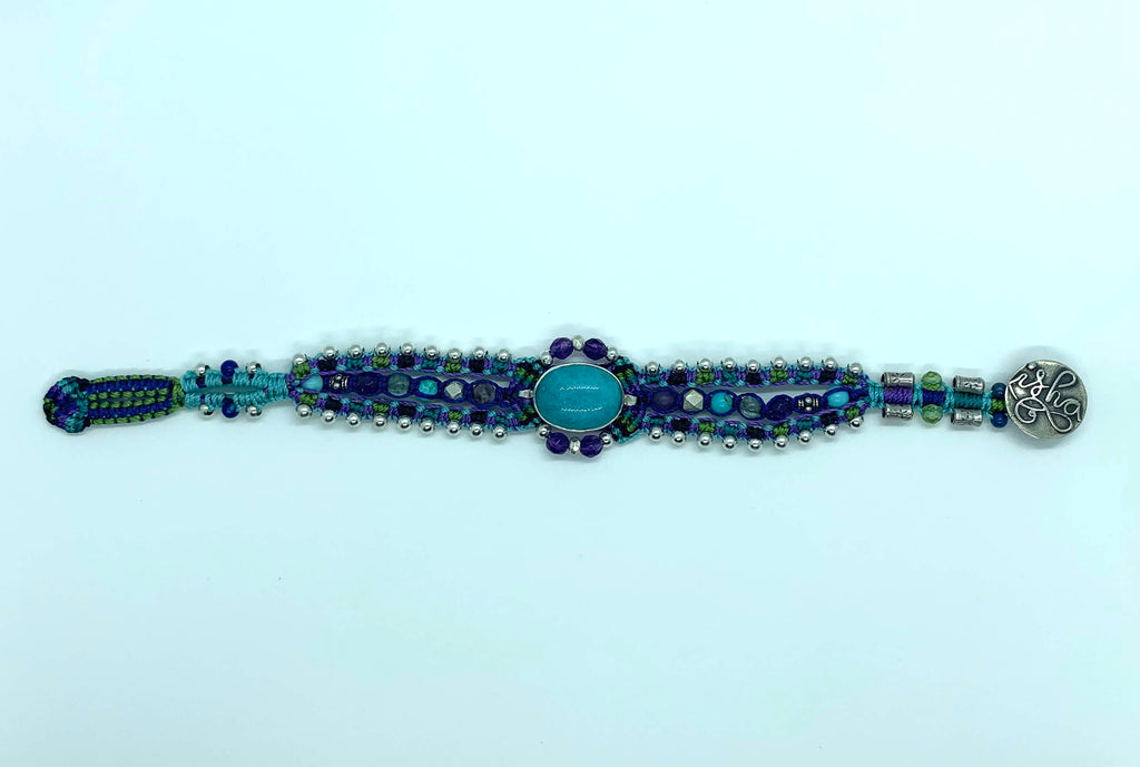 Isha Elafi #647 Genie Bracelet Blue Purple Green With Turquoise