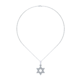 Gabriel & Co. 14k White Gold Star of David Necklace with Diamonds