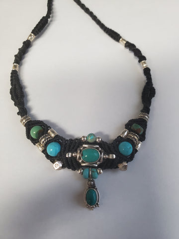 Isha Elafi #706 New Choker Black with Turquoise