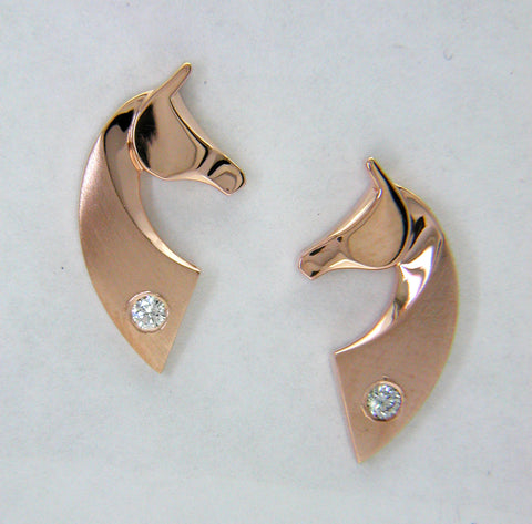 The Classic© Earrings in 14k Yellow, White, or Rose Gold with Diamonds