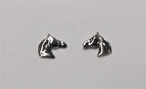 Sterling Silver Horse Head Stud Earrings