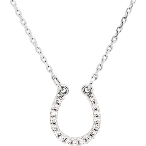 14k White Gold Horseshoe Necklace.