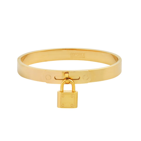 Gold Lock Bracelet.