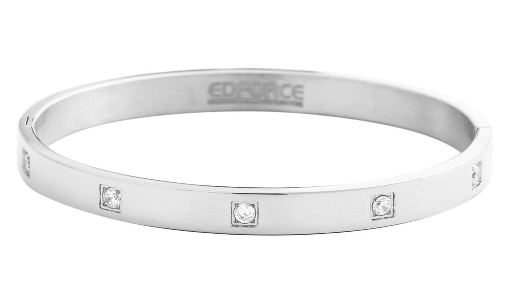 Stainless Steel Bracelets With Square Set CZ's