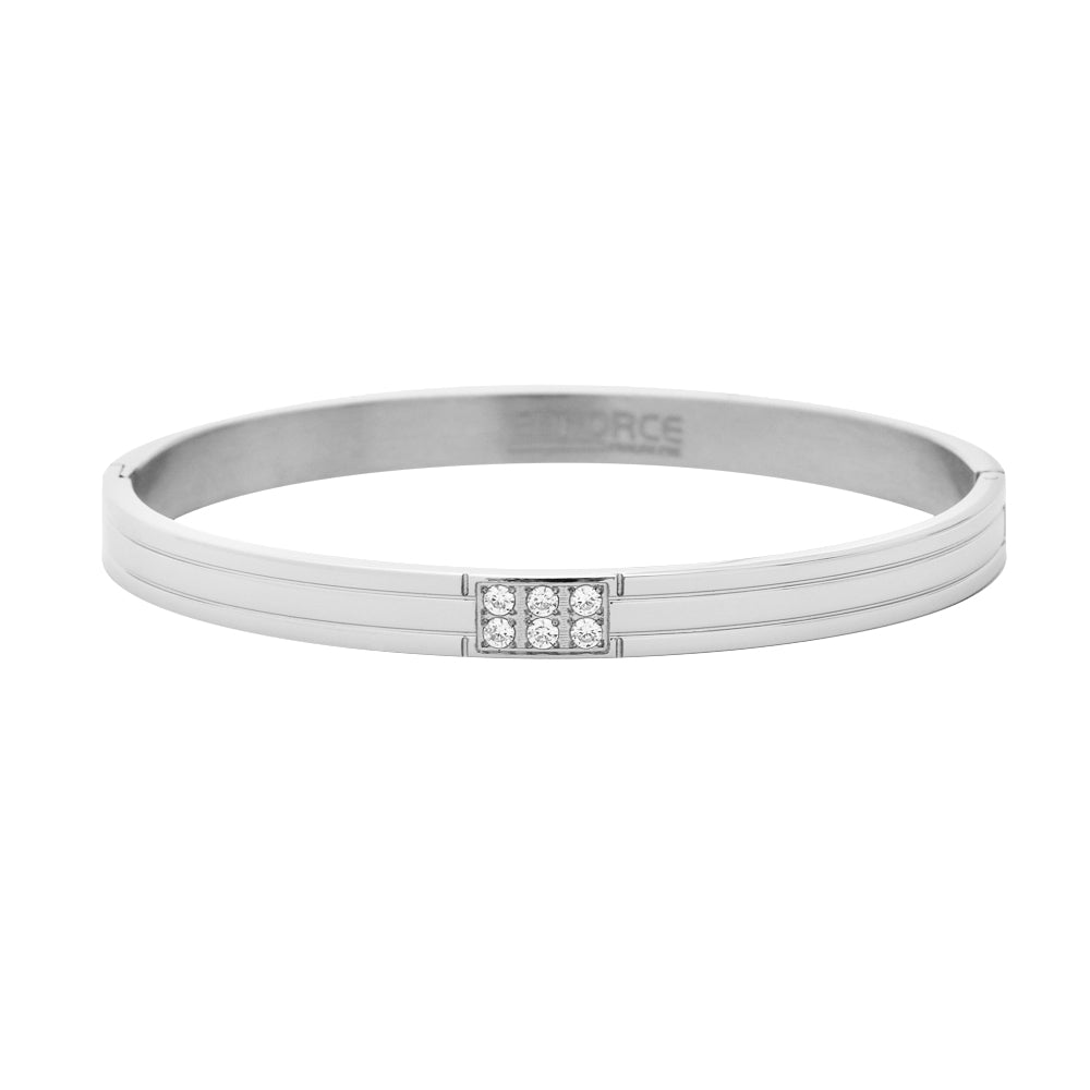 Stainless Steel Bracelets With Set of 6 CZ's