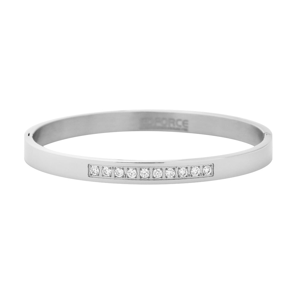 Stainless Steel Bracelet With Channel Set CZ's