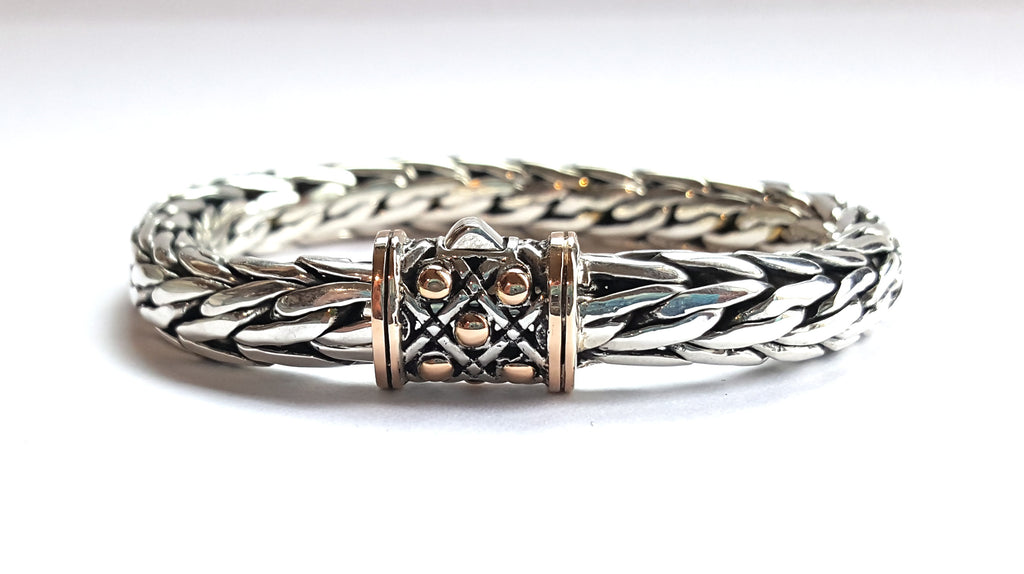 House of Bali by George Thomas Sterling Silver with Rose Gold Braided Bracelet