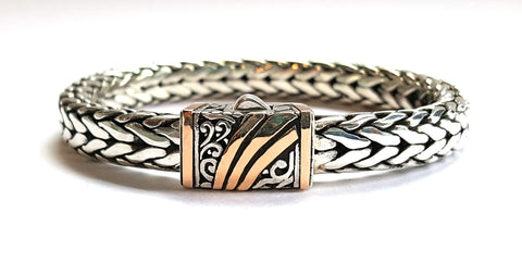 House of Bali by George Thomas Sterling Silver with Rose Gold Bracelet