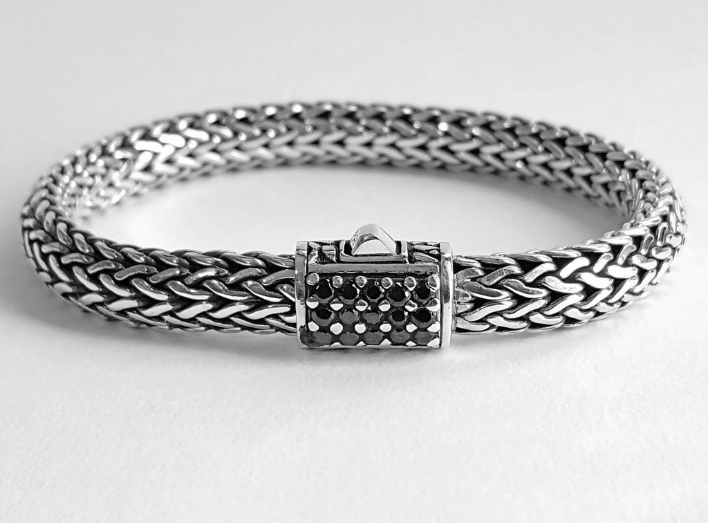 House of Bali by George Thomas Sterling Silver & Spinel Braided Bracelet