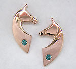 The Classic© Earrings in 14k Yellow, White, or Rose Gold with Teal Diamonds