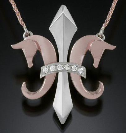 The Fleur de Lis© in 14K White and Rose Gold and diamonds