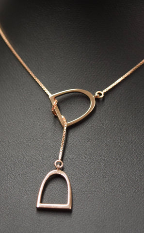 The "Annmarie" Lariat In Sterling Silver with 14kt Plated Rose Gold.