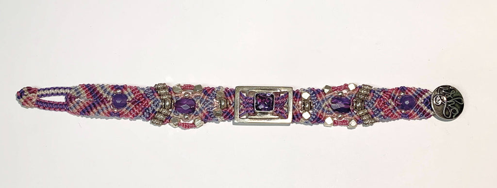 Isha Elafi #469 Simple Bracelet Pink,Purple With a Amethyst