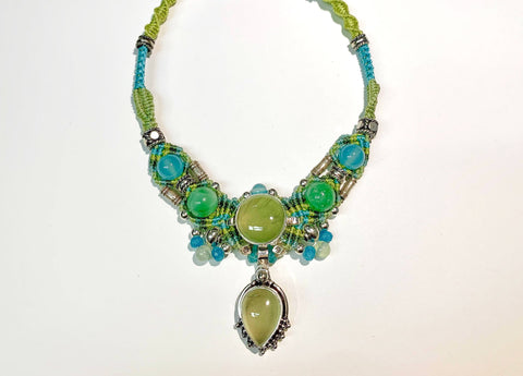 Isha Elafi #502 New Gio Necklace Blue,Green With a Peridot