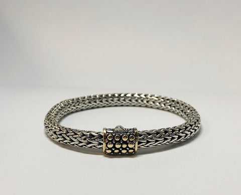 House of Bali by George Thomas Sterling Silver Bracelet With Gold Bubbles on The Clasp