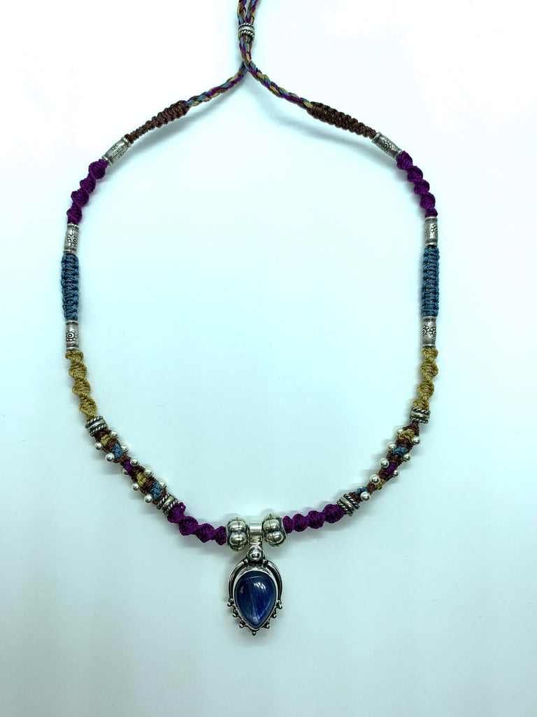 Isha Elafi #579 Joy Necklace Blue Red Black and Pink With Kyanite.