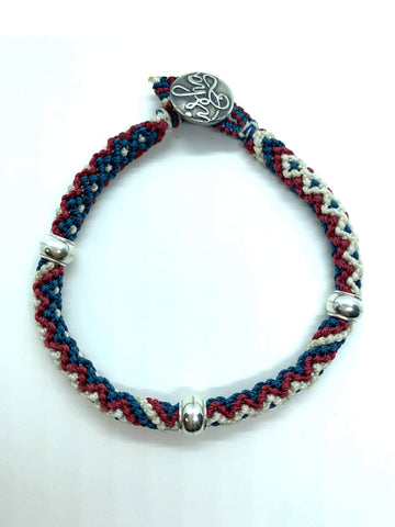 Isha Elafi #626 Single Rope Bracelet Red White and Blue