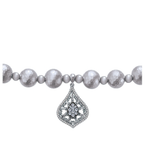 Gabriel & Co. Sterling Silver Bead Bracelet with White Sapphires