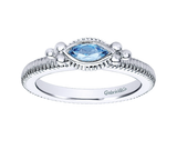 Gabriel & Co. Sterling Silver Ring with Swiss Blue Topaz