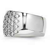 Stainless Steel Clear Bling Ring