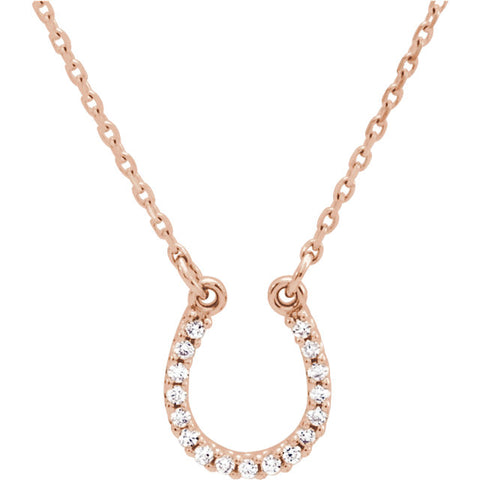 14K Rose Gold Horseshoe Necklace.