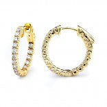 Sterling Silver Inside/Outside Lock-it Hoop Earrings with Cubic Zirconias